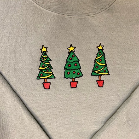 Christmas Tree Embroidered Sweatshirt - Picture 2 of 3